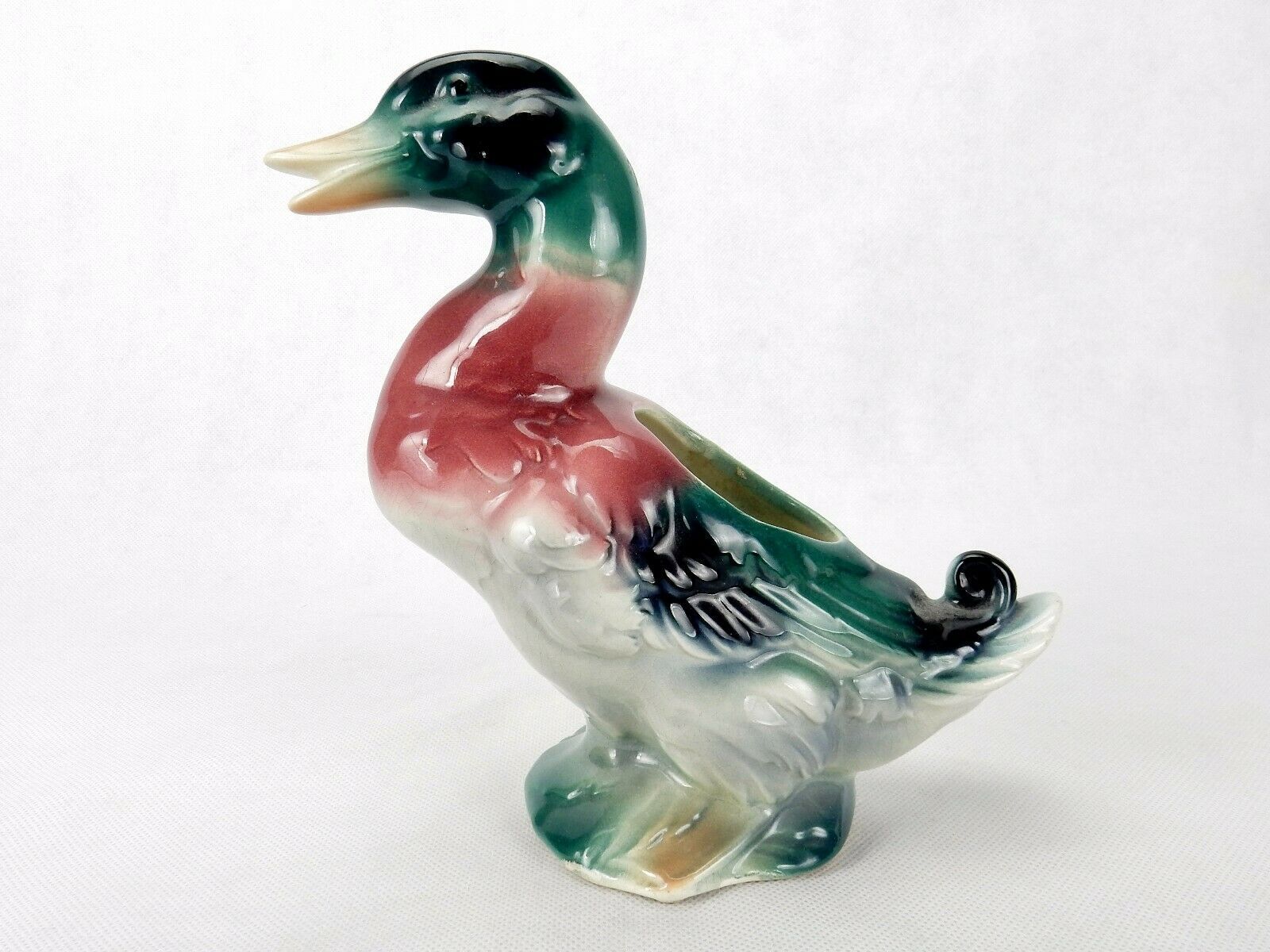 China Duck Planter Colorful Duck Shaped Planter 9&quot;x8&quot; Tall Farmhouse Dec... - $6.81