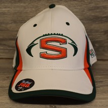 S Football Buffalo Bison The Game Pro Fitted 7 1/4 Hat Green Orange White - £20.86 GBP