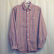 L.L. Bean Flannel Shirt Men&#39;s Small S Regular Red White Black Plaid - £11.89 GBP