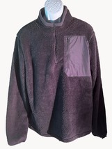Champion Men&#39;s 1/2 Zip Black Fleece Brushed Back Pullover  Large NWT - $18.31