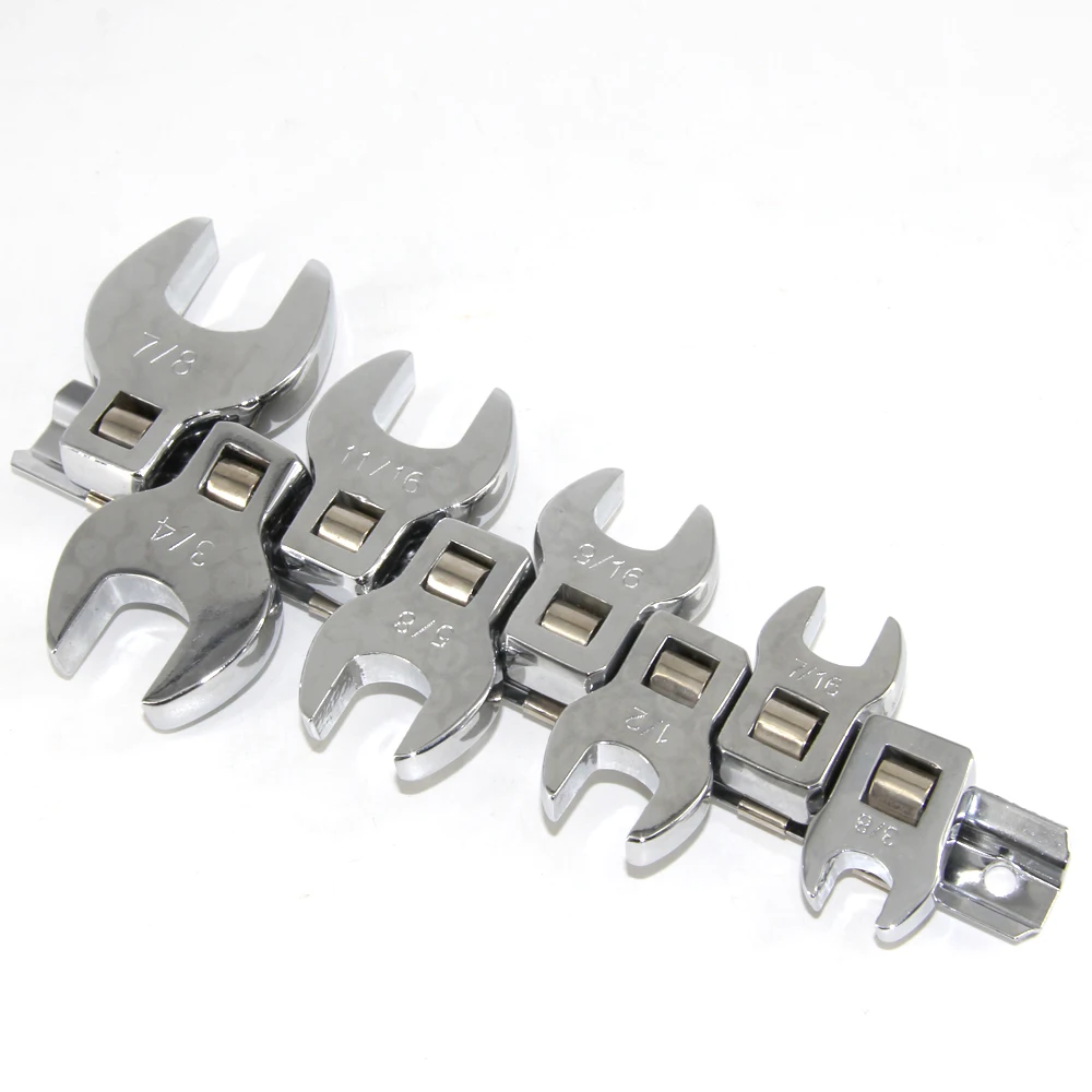 8 Pcs 3/8 Inch Drive Crowfoot Wrench Set 3/8 to 7/8 in. SAE Chrome Plated Crow F - £204.83 GBP