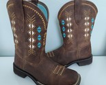 Ariat Deco Delilah Copper Kettle Western Cowboy Mid Calf Brown Leather B... - $74.14
