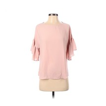 Amanda Uprichard Petal Pink Short Sleeve Blouse Size Small - £25.02 GBP