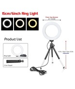 SH 16cm 6 inch Ring Light With Tripod Stand Usb Charge Selfie Led Lamp D... - £8.35 GBP