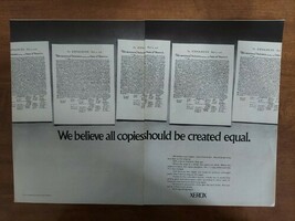 Xerox 1970 Vintage Print Ad Copies Declaration Of Independance 2 Page Ad - $8.90
