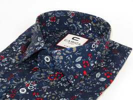 Men's Shirt By CASILA Turkey Cotton Blend Long Sleeves 501660-01 navy Floral image 5