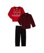 Wonder Nation Baby Boy Holiday Sweater, Button-Up Shirt, and Pants  Size... - £19.40 GBP