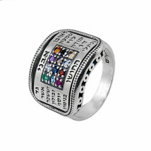 Kabbalah Ring with 12 magic stones Sterling Silver 925 - £205.22 GBP