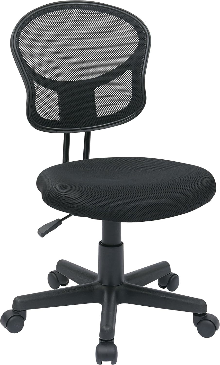 Black Mesh-Back, Armless Task Chair From Osp Home Furnishings With A Padded - $86.95