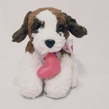 Valentines Day Dog Puppy Plush Stuffed Animal 7&quot;  Pink Heart Be Mine Fukei Ind - £13.32 GBP