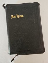 1940s Holy Bible Self Pronouncing KJV Black Leather Bound Illustrated Nelson - £32.63 GBP