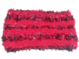 Red Feather Boa Cowl Handmade Knit Infinity Scarf Neck Warmer Fluffy Scarlet - £20.33 GBP