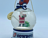Dallas Cowboys Danbury Mint Snow Globe Christmas Ornament Santa Claus Fo... - $18.37