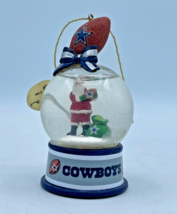 Dallas Cowboys Danbury Mint Snow Globe Christmas Ornament Santa Claus Football - £14.46 GBP