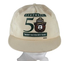 Vintage &#39;90s Smokey The Bear 50th Anniversary Unisex Snapback Hat Cap Made USA - £44.54 GBP