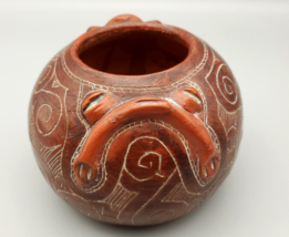 Vintage Pottery Brazil Amazon Rain Forest Terra Cotta Handmade By Natives Vase - £18.83 GBP