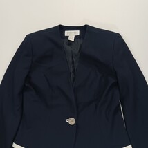 Petite Sophisticate Women's Blue/White Stripes 1-Button Blazer Jacket Size 4 image 15