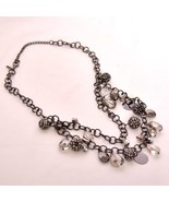 Lane Bryant Beads Crystal Silver Princess Multi Strand Necklace - £13.34 GBP
