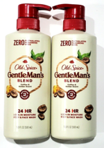 2 Bottles Old Spice Gentle Man&#39;s Blend Coffee &amp; Amber Body Face Wash 16.9 Oz - £27.17 GBP