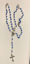 Saint Michael &amp; Archangels Blue Glass Beads Rosary,  New - £11.86 GBP