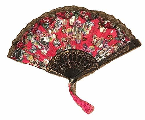 Deluxe Foldable Fan Fabric Sequins Local Hand Fan (Purple Princess, Mult... - $4.94