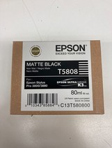 Genuine OEM SEALED Epson T5808 Matte Black for Stylus Pro 3800/3880 Exp 3/16 - $15.43