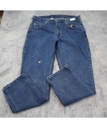 Carhartt Jeans Pants Men 40x32 Blue Denim Casual Outdoors Straight Leg D... - £20.49 GBP