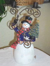 San Francisco Music Box Christmas Snowman Musical Candle Holder - £32.06 GBP