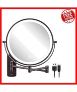 Rechargeable 360° Rotatable Makeup Mirror - 1x/10x Magnification, Bronze... - $991.01 MXN