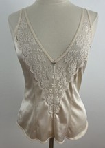 Vintage Chantilly Maidenform Women&#39;s 36 Cami Camisole Ivory Satiny Lace Inset - £12.70 GBP