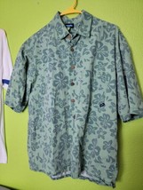 Vintage Kavu Hawaiian Shirt Single Stitch Made In USA Green S/S Cotton M... - £22.99 GBP
