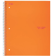 Five Star Spiral Bound Notebooks, WiDE Rule, You Pick Color - $15.00