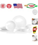 Vitrelle 18-Piece Winter Frost White Dinnerware Set - Chip Resistant &amp; E... - $2,400.03 MXN