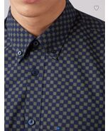 Large Ben Sherman Optical Geo Print Shirt - Loden SLIM FIT  $105 BNWTS - $39.59