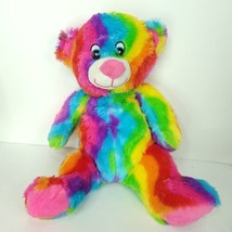 Rainbow Teddy Bear Plush Toy Stuffed Animal Tie Dye Pink Purple Red 15&quot; - $19.79