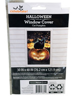 Halloween SCARY PUMPKINS BLACK CATS 30&quot; x 48&quot; Window Cover Wall Poster H... - £4.48 GBP