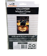 Halloween SCARY PUMPKINS BLACK CATS 30&quot; x 48&quot; Window Cover Wall Poster H... - $108.95 MXN