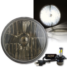 7&quot; H4 Crystal Smoked Lens 20/40w 4000Lm LED Bulb Headlight Harley Motorcycle - £43.21 GBP