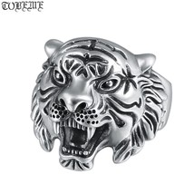 Vintage 925 Silver White Tiger Ring Good Luck Man Ring 100% Sterling Silver Feng - £55.55 GBP