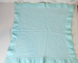 Baby Morgan MINI 19&quot; Aqua Teal Blue Thermal Blanket Acrylic Trim Securit... - £51.38 GBP