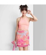 Wild Fable Ruched Side Mesh Mini Skirt in Pink Tie Dye XS NEW - $21.88 CAD