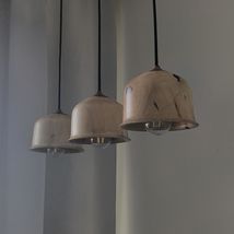 Set of 3 Handcrafted Wood Pendant Lights, Rustic Natural Decor for Kitchen - $350.00