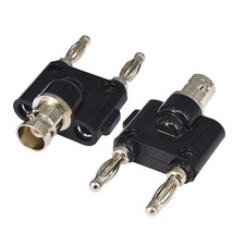 Bnc Female To Dual Banana Male Plug Jack Binding Posts Rf Coaxial Adapter Bnc To - £11.18 GBP