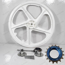 Rear Set Complete Bicycle 20&quot; PVC Sport Rim ( WHITE ) Complete Wheelset Hub Set - £66.84 GBP