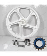 Rear Set Complete Bicycle 20&quot; PVC Sport Rim ( WHITE ) Complete Wheelset ... - £66.57 GBP