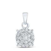 10kt White Gold Womens Round Diamond Cluster Pendant 1/4 Cttw - £177.22 GBP