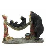 Mother Black Bear With Cubs In Outpost Camping Hammock Statue Wildlife F... - £25.85 GBP