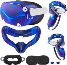 Compatible With Oculus Quest 2 Accessories, Silicone Face Cover, Vr, Colorful B - £33.08 GBP