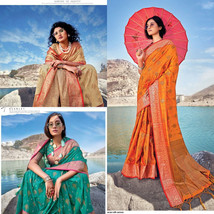Women Saree heavy banarasi Silk &amp; Blouse Indian Wedding Party Daily Kahi... - £37.11 GBP