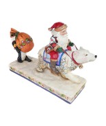 Jim Shore Heartwood Delivering WInter Wishes Santa Riding Polar Bear Fig... - $734.82 MXN